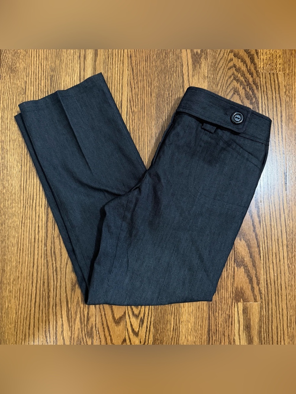 Elliott Lauren Double Button Semi Cropped Flat Front Steel Pants Size 6